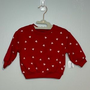 5 for $20! Old Navy Hearts Red Sweater Size 3-6M